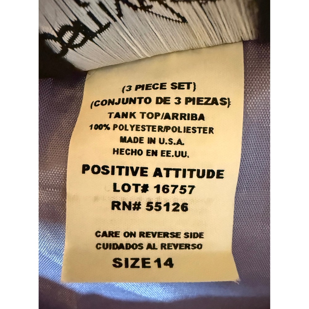 Positive Attitude Womens 3 Piece Skirt Suit Set Periwinkle Paisley Jacquard 14 - Picture 11 of 12